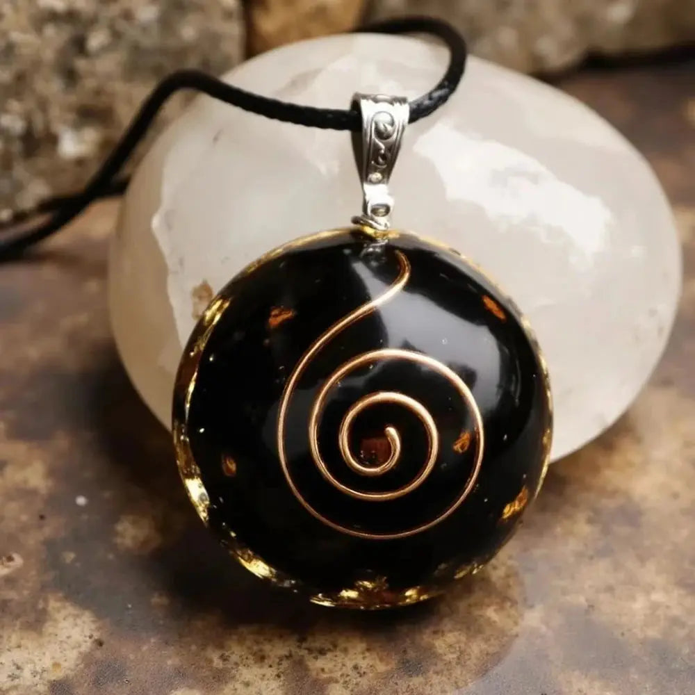 Pendentif Orgonite "Protection énergétique" en Obsidienne Noire MaPierreDeProtection®