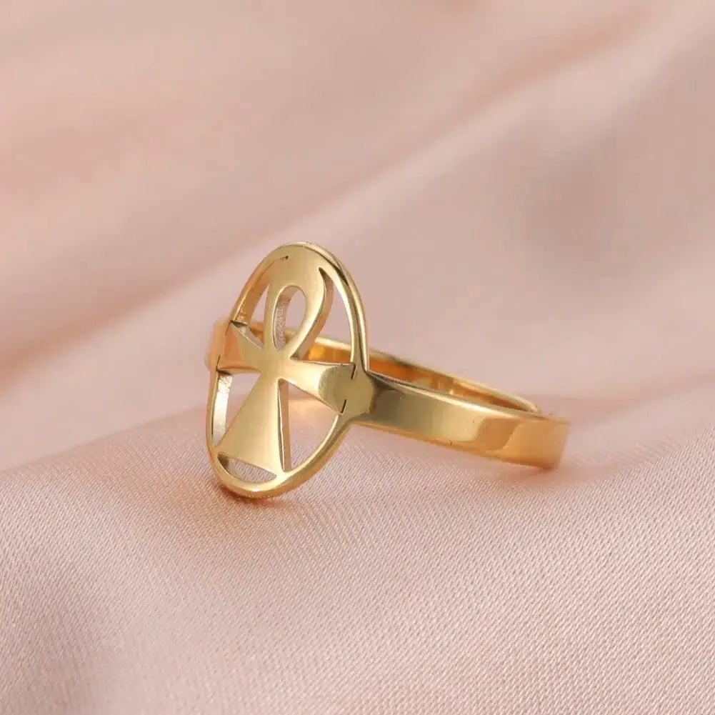 Bague Croix de Ankh réglable ref 02