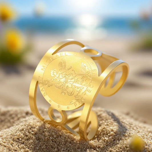 Bague réglable Archange Michael st Michel