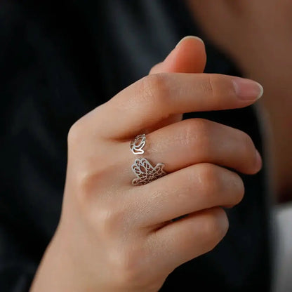 Bague Main de Fatma Hamsa-fleur de lotus réglagle