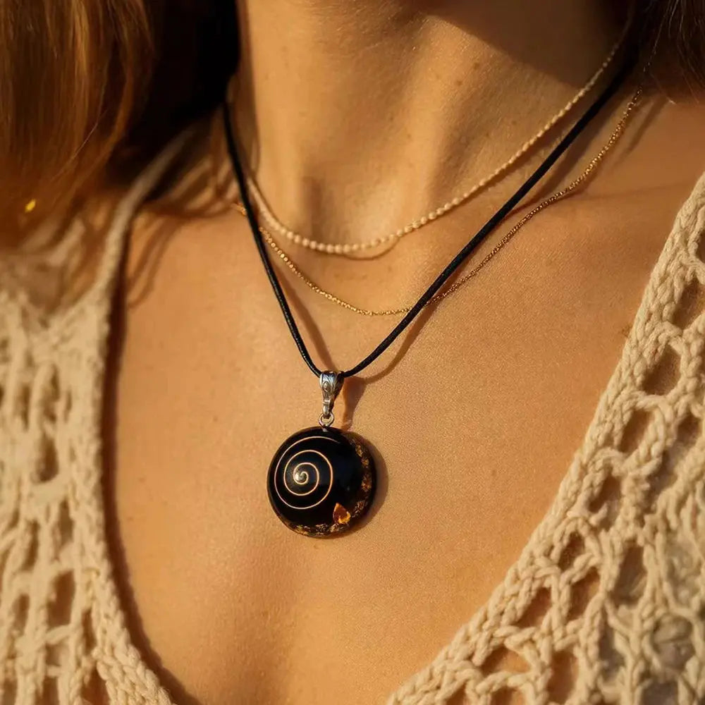 Pendentif Orgonite "Protection énergétique" en Obsidienne Noire MaPierreDeProtection®