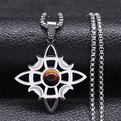 Pendentif noeud de sorcière (Wiccan) pierres au choix mapierredeprotection