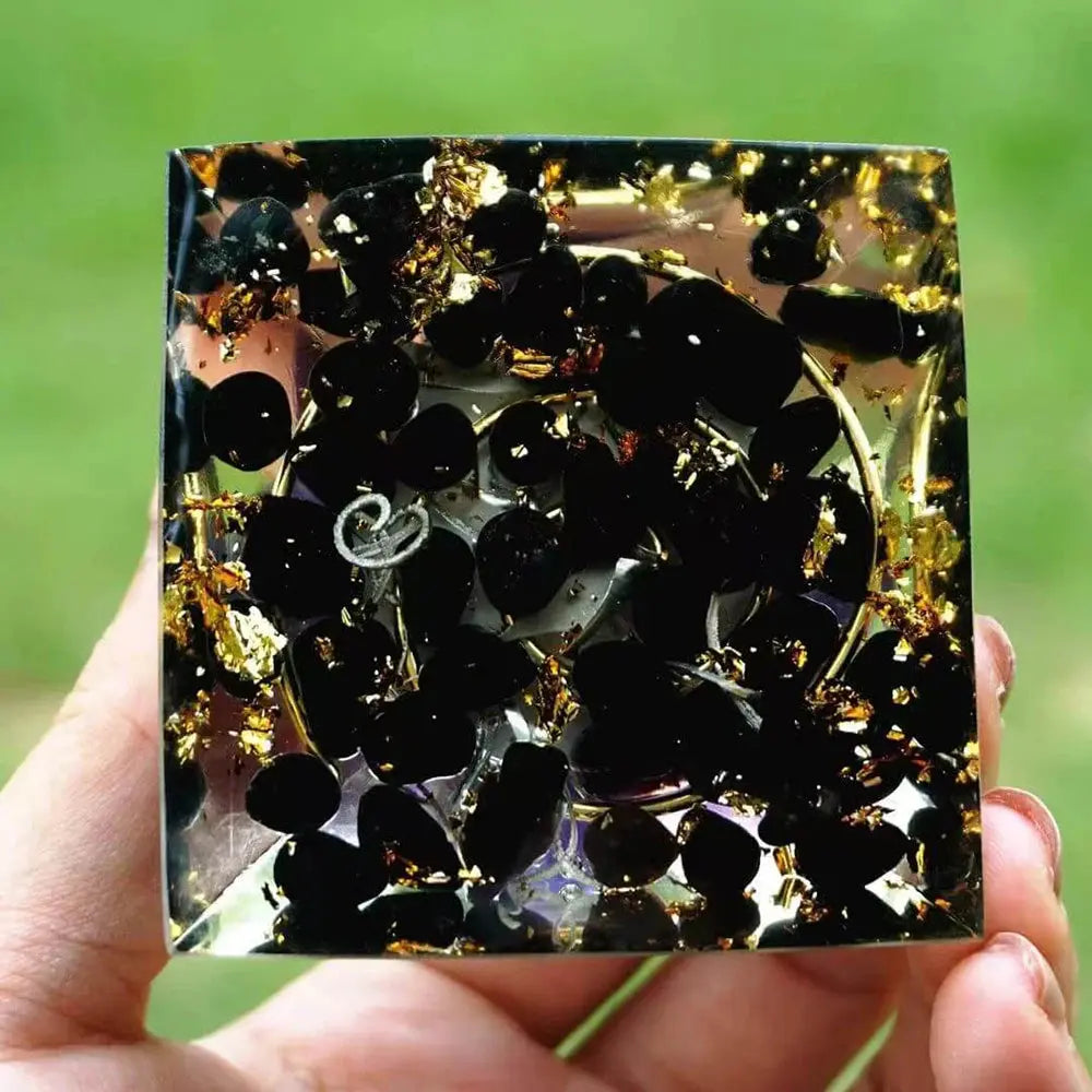Orgonite « Galaxie » en Améthyste et Obsidienne noire MaPierreDeProtection®