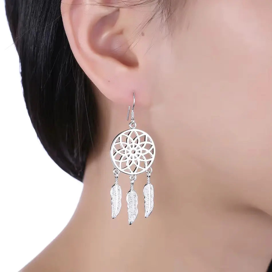 Boucles d'Oreilles Attrape-Rêves argent 925