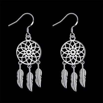 Boucles d'Oreilles Attrape-Rêves argent 925