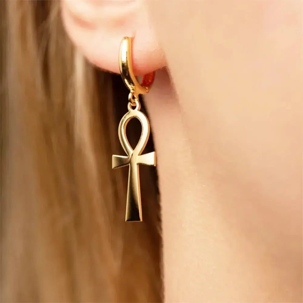 Boucles d’oreilles Croix de Ankh ref 02