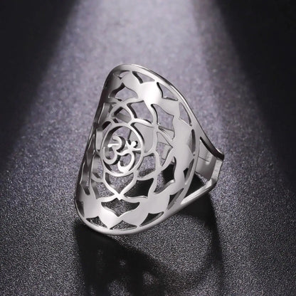 Bague fleur de lotus Om réglable