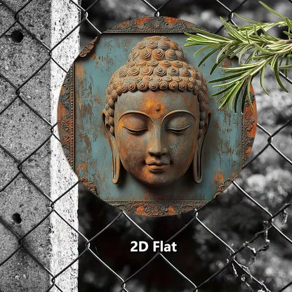 Bouddha plaque en métal ref 01