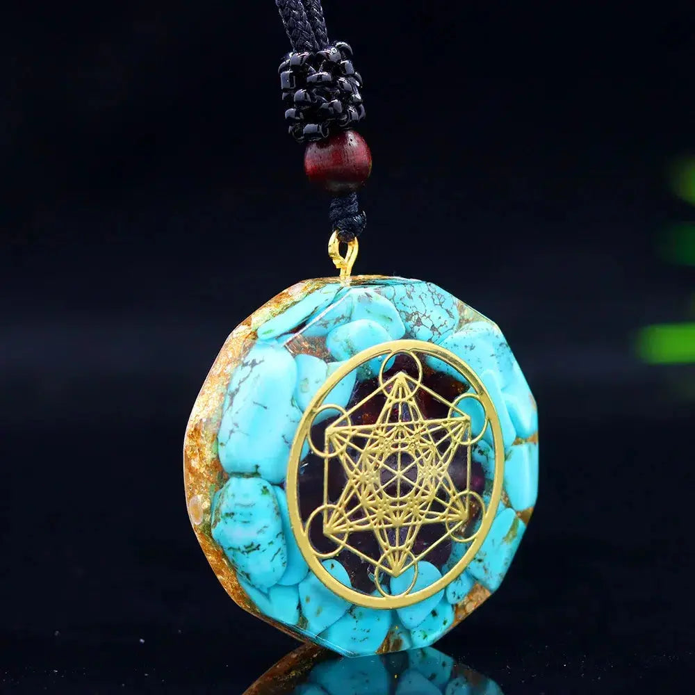 Pendentif orgonite Métatron – Turquoise mapierredeprotection