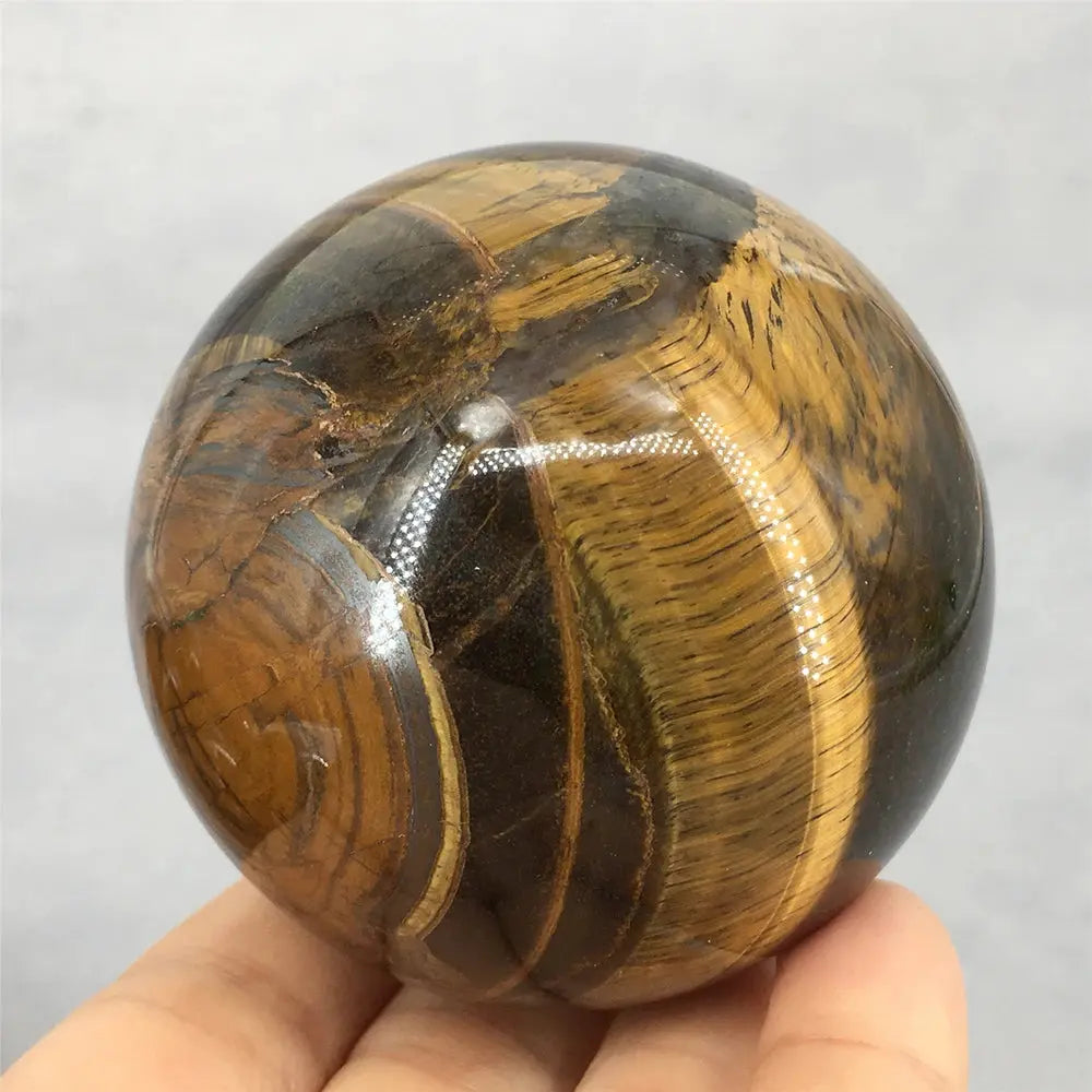 Sphère en Œil de Tigre – Protection, Confiance & Stabilité MaPierreDeProtection®