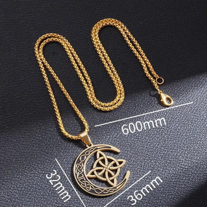 Pendentif noeud de sorcière (Wiccan) lune mapierredeprotection