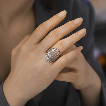Bague fleur de lotus Om réglable