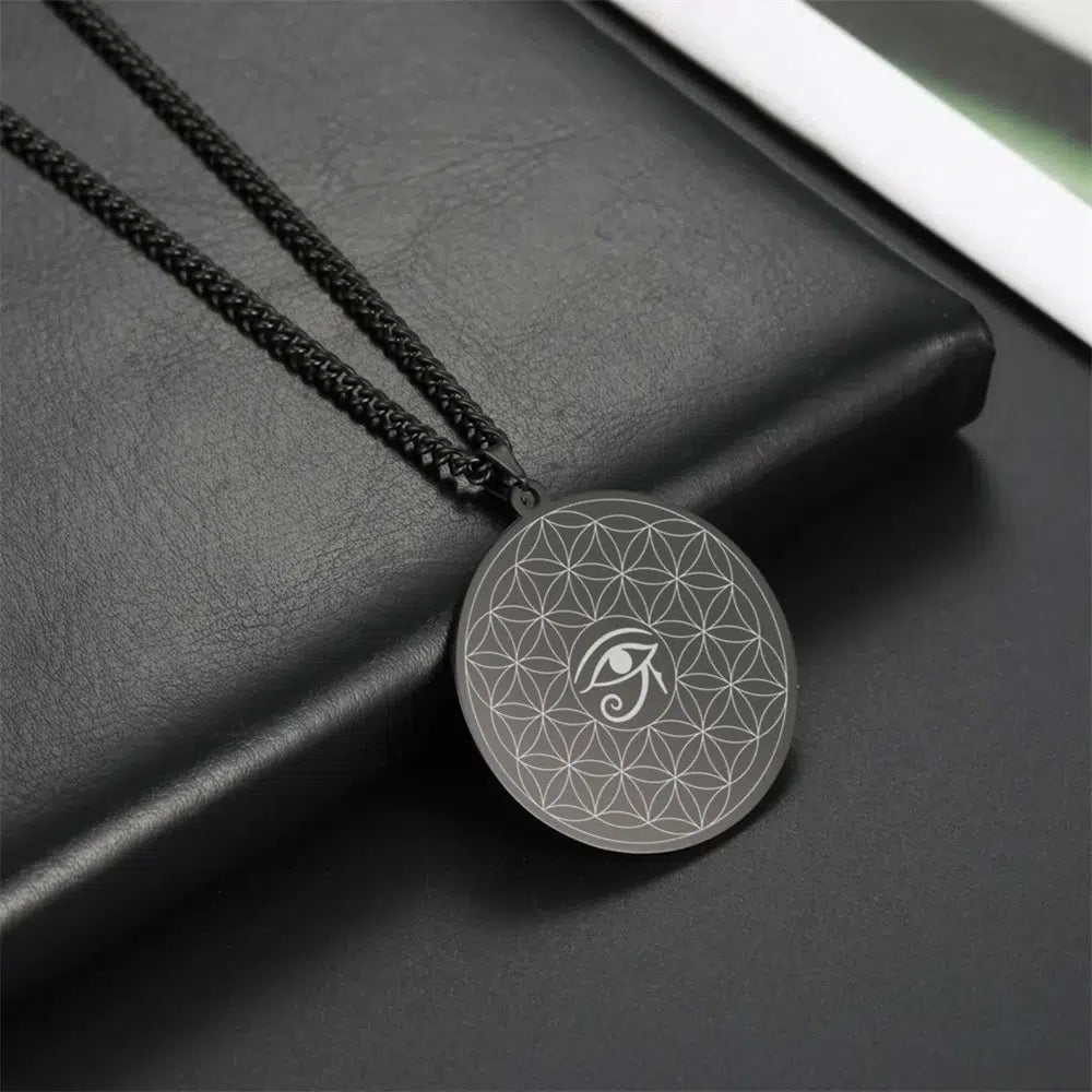 Pendentif Fleur de vie-Oeil d’Horus mapierredeprotection