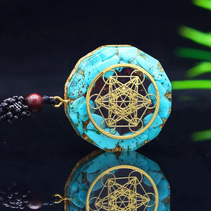 Pendentif orgonite Métatron – Turquoise mapierredeprotection