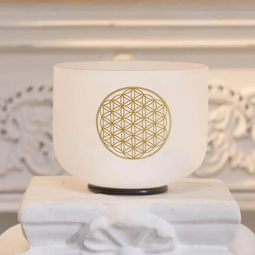 Bol Chantant en Cristal de Quartz "Fleur de Vie" MaPierreDeProtection®