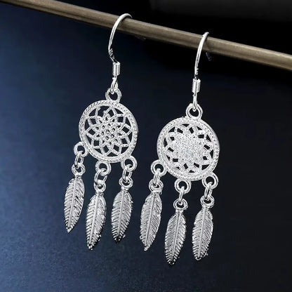 Boucles d'Oreilles Attrape-Rêves argent 925 petit modèle