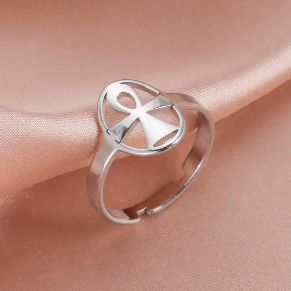 Bague Croix de Ankh réglable ref 02