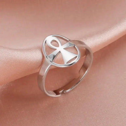 Bague Croix de Ankh réglable ref 02