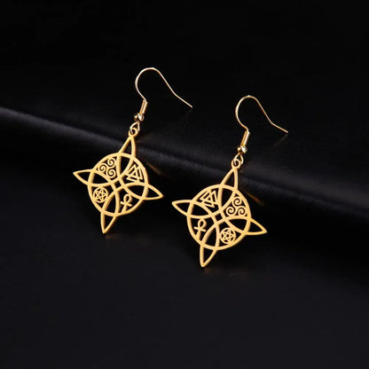Boucles d’oreilles croix de ankh-Noeud de sorcière-Triskel-Valknut mapierredeprotection