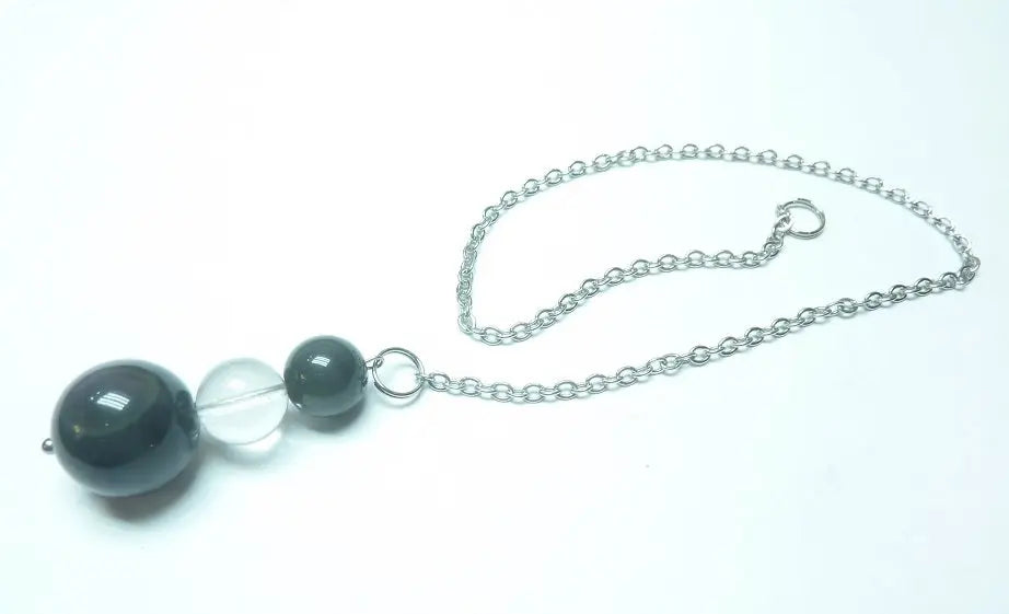 Suspension de protection Obsidienne Œil Céleste & Quartz – Maison, boutique, cabinet